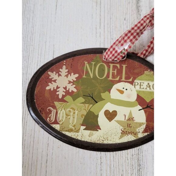 Noel peace snowman Joy Let It Snow ornament Xmas decor - Picture 3 of 4